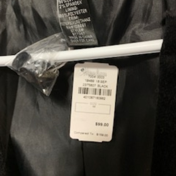 Brandon Thomas Blk Velvet Faux-Leather-Trim Blazer - Picture 5 of 7